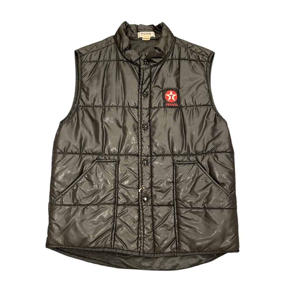 Vintage Texaco Quilted Men's Vest Black L